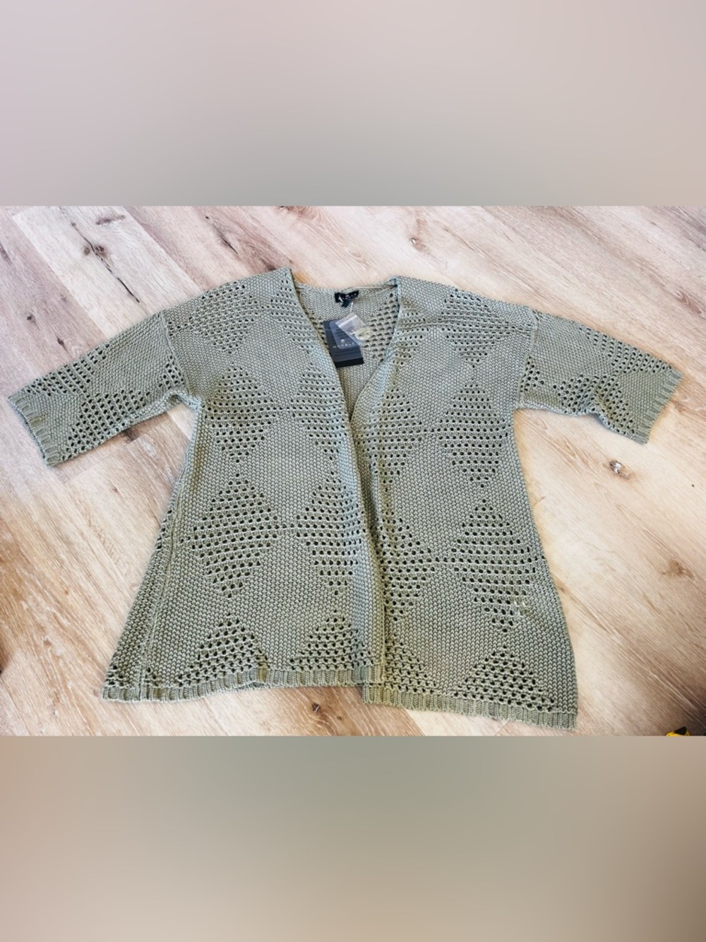 🆕Marble Open Front Knit Cardigan Sweater - Sage Green